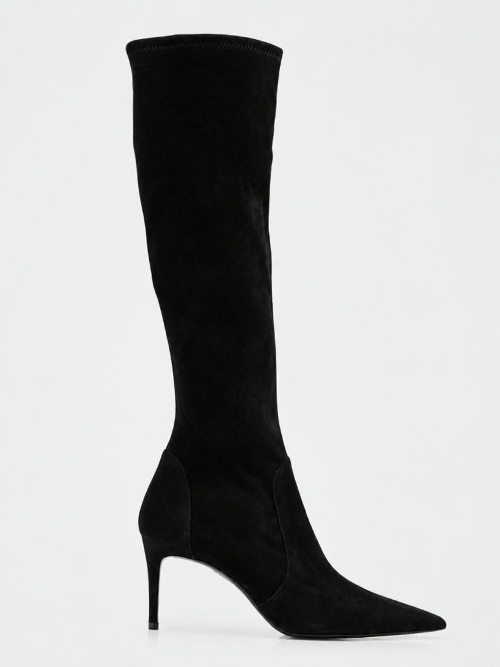 NWOT Stuart Weitzman Black Stuart Power Stretch Suede Knee Boots - 9M